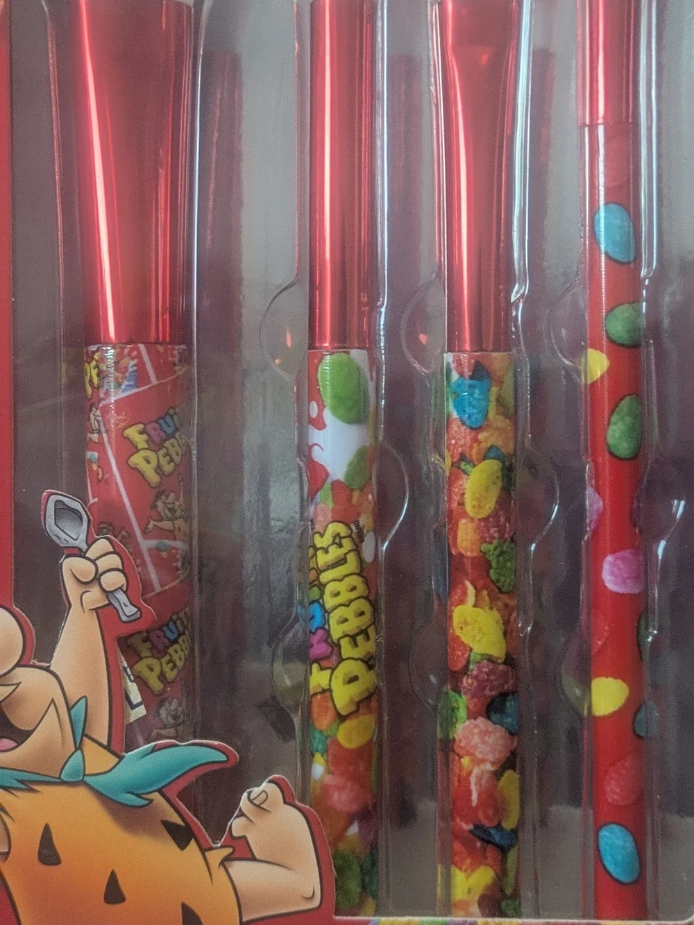 Fruity Pebbles Red Cosmetic Brush Set - Ost Licensed 4-Piece